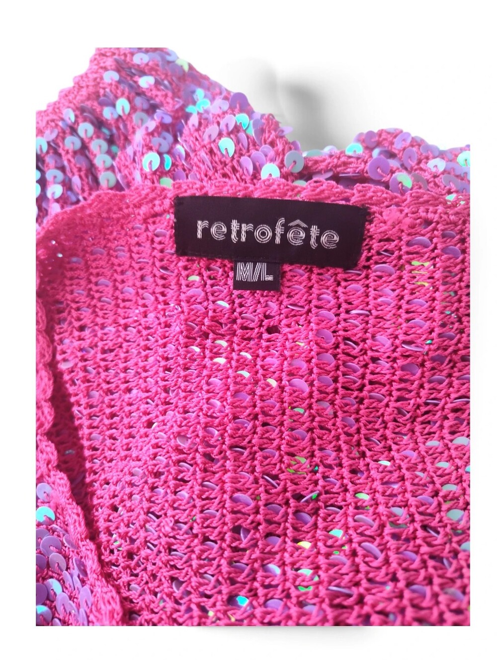 Retrofete Tara Sequin Mini Dress Womens Size Medium Large - Bold Colors - Party - Picture 9 of 12